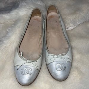 light grey/blue flats